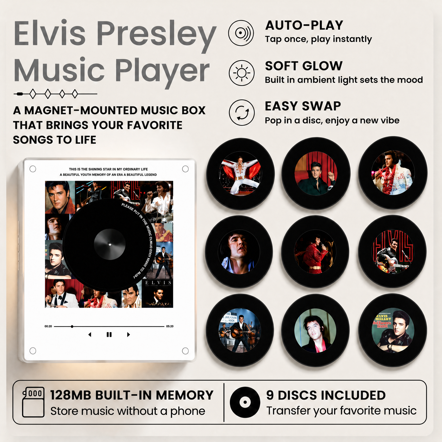 Elvis Spins™ Music Player
